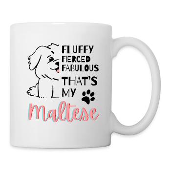 Fluffy Fierce Fabulous – Cadeau maltais sucré - Mug blanc - blanc - Droite