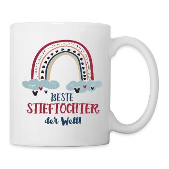 Beste Stieftochter Outfit Regenbogen Stief Tochter - Tasse - Weiß - Rechts