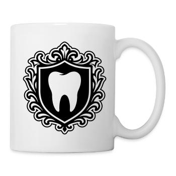 Zahn Symbol Wappen - Tasse - Weiß - Rechts