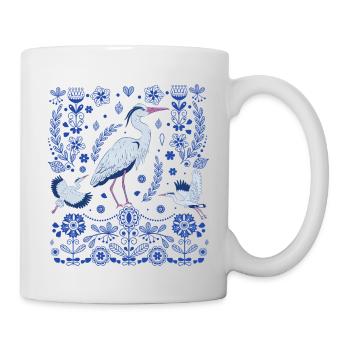 Great Blue Heron Folk Art - Mug - white - Right