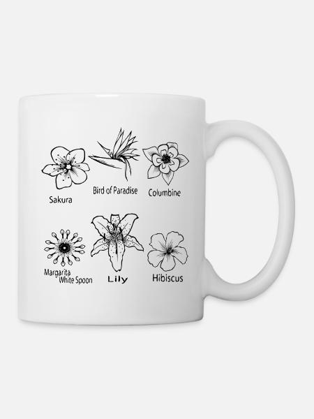 Blumenarten - Tasse - Weiß