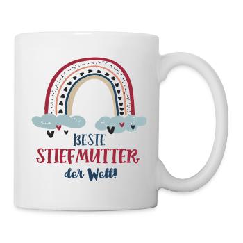 Beste Stiefmutter Outfit Regenbogen Stiefmama Mama - Tasse - Weiß - Rechts