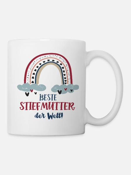 Beste Stiefmutter Outfit Regenbogen Stiefmama Mama - Tasse - Weiß