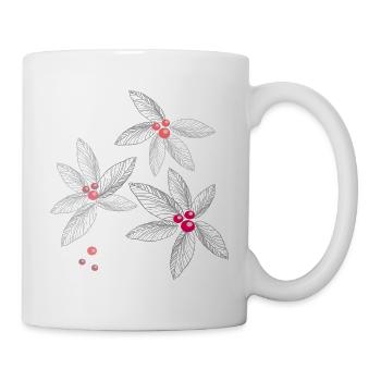 Flowers with pearls - Mug - white - Right