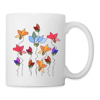 Blumen - Tasse - Weiß - Rechts