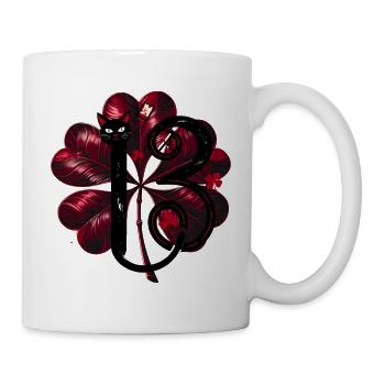 Black Cat, Red Heart - Mug - white - Right