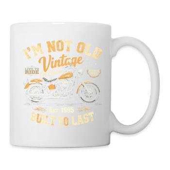 Vintage 1995 Born Motorcycle Birthday Gift - Mug - white - Right