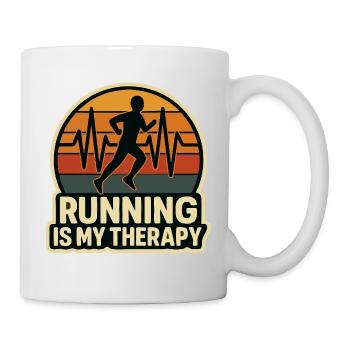 Running is my therapy Running Sport - Mug - white - Right