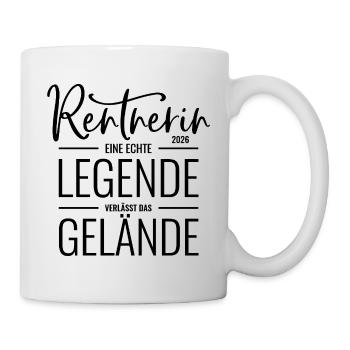 Rentnerin 2026 Eine Legende verlässt das Gelände - Tasse - Weiß - Rechts