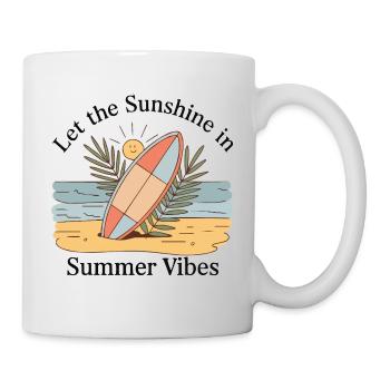 Summer Vibes Shirt – Let the Sunshine in - Tasse - Weiß - Rechts