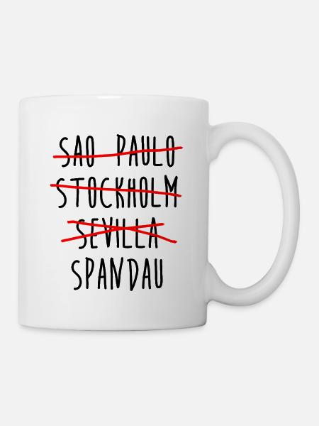 Spandau - Berlin - Bezirk - Aufzählung - Tasse - Weiß