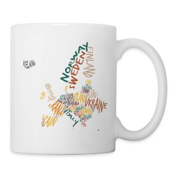 Colorful Europe Map Word Art Design - Mug - white - Right