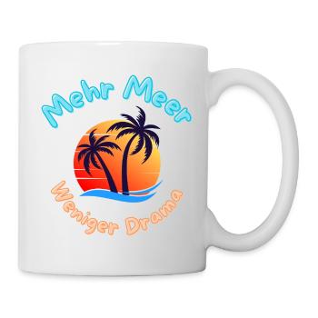 Tropischer Sonnenuntergang mit Palmen - Tasse - Weiß - Rechts