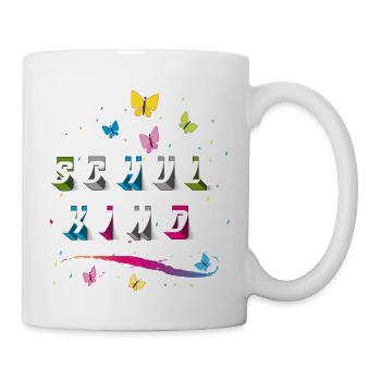 Écolier avec des papillons - Mug blanc - blanc - Droite