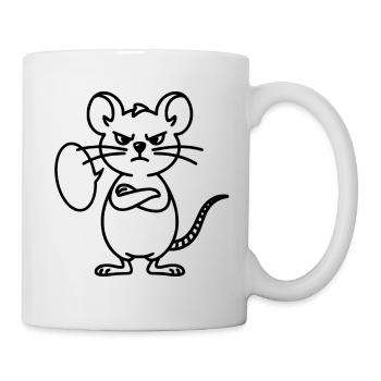 Mouse with speech bubble to personalize - Mug - white - Right