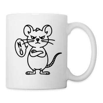 Maus Nö - Tasse - Weiß - Rechts