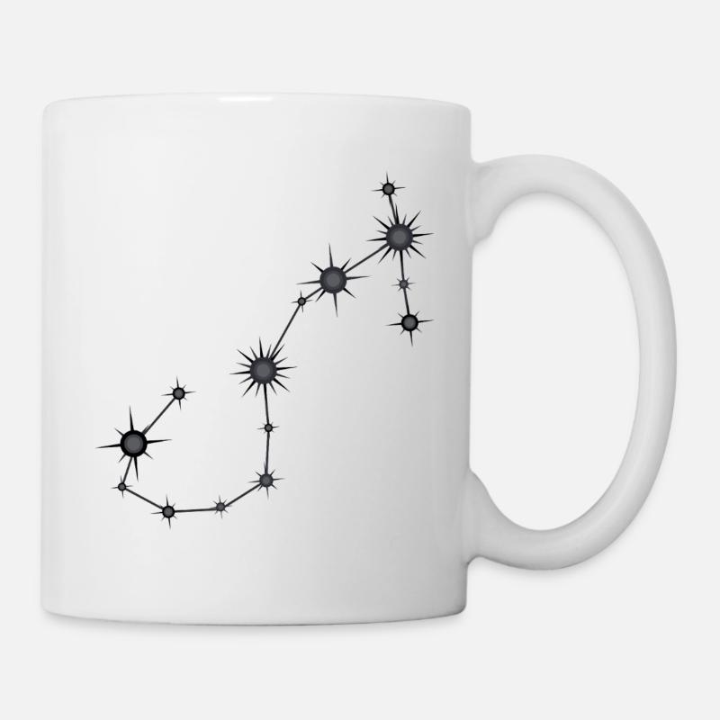 Scorpio Star Constellation Zodiac Sign Black Gray - Mug - white