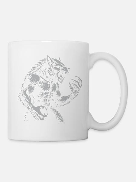 Grimmiger Warewolf Illustration - Tasse - Weiß