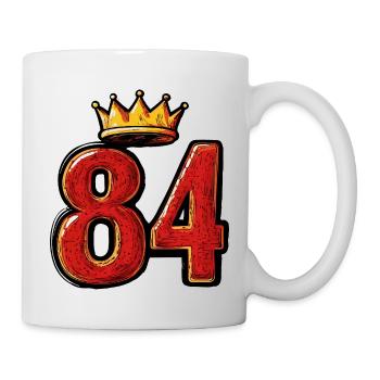84 Nombre Couronne - Mug blanc - blanc - Droite