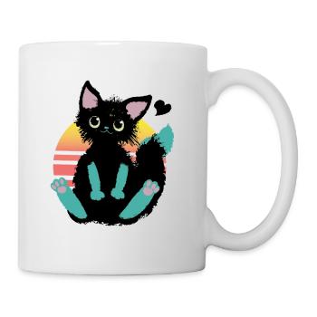 Chat Doodle - Mug blanc - blanc - Droite
