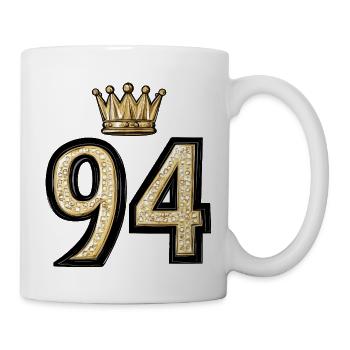94 Zahl Krone - Tasse - Weiß - Rechts