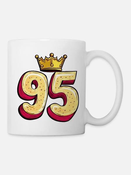 95 Zahl Krone - Tasse - Weiß