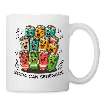 Cartoon Soda Cans With Faces Serenade - Mug - white - Right