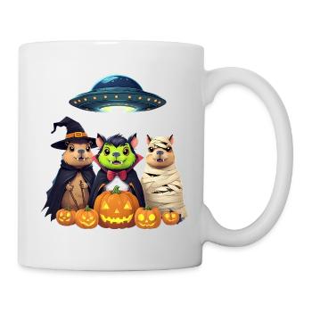 Halloween Capybara Hamster Ghost Gift Idea - Mug - white - Right