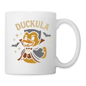 Vampier Badeente & lustiger Spruch "Duckula" Motiv - Tasse - Weiß - Rechts