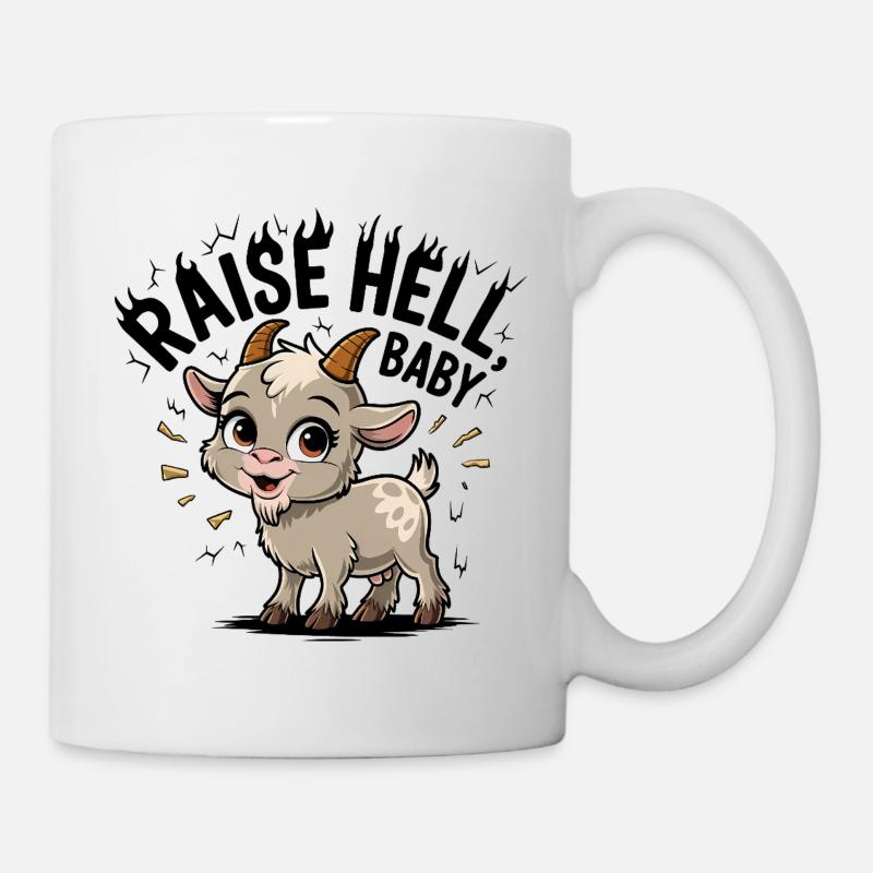 Cuddly baby goat motif.Raise Hell - Mug - white