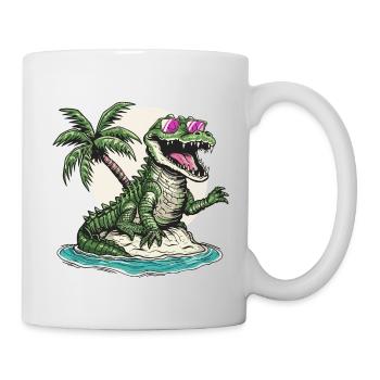 Alligator Insel Palme - Tasse - Weiß - Rechts