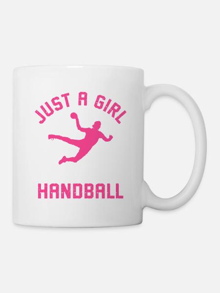 einfach ein Mädchen, das Handball liebt - Tasse - Weiß