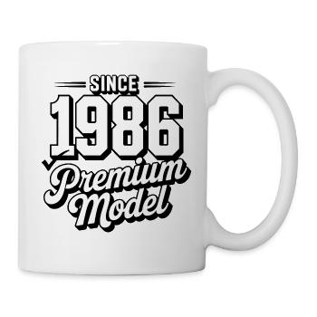 Vintage 1986 Premium Model Design - Tasse - Weiß - Rechts