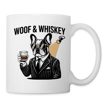 Wuff und Whiskey Französischer Bulldogge - Tasse - Weiß - Rechts