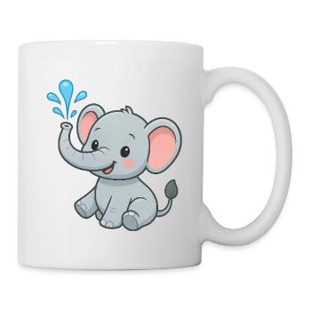 Niedlicher Elefantenfreund mit WasserSpritz - Tasse - Weiß - Rechts
