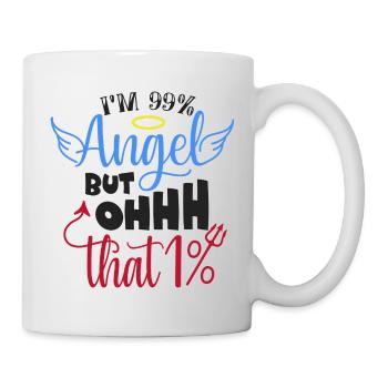 Angel Humor T-Shirt Design - Mug blanc - blanc - Droite