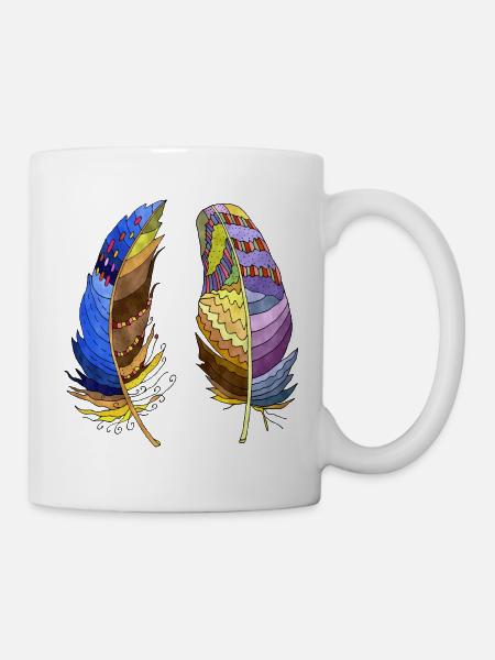 Feder - Tasse - Weiß