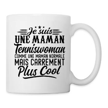 Maman Tenniswoman: normal, but more badass - Mug - white - Right