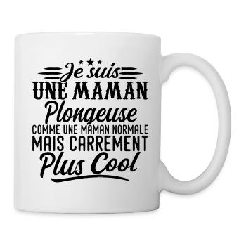 Tauchende Mama: normal, aber knallharter - Tasse - Weiß - Rechts