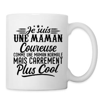 Running Mom: Normal, aber knallharter - Tasse - Weiß - Rechts