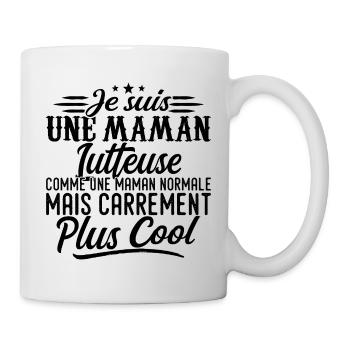 Maman Lutteuse: normale, mais en plus badass - Mug blanc - blanc - Droite