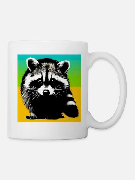 Waschbär - Tasse - Weiß