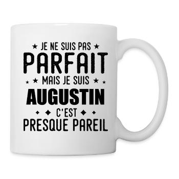Augustin : authentique, imparfait, top, perfection - Mug blanc - blanc - Droite