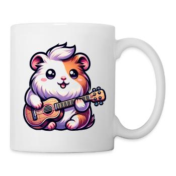 Niedliches Meerschweinchen Mit Ukulele Musik - Tasse - Weiß - Rechts