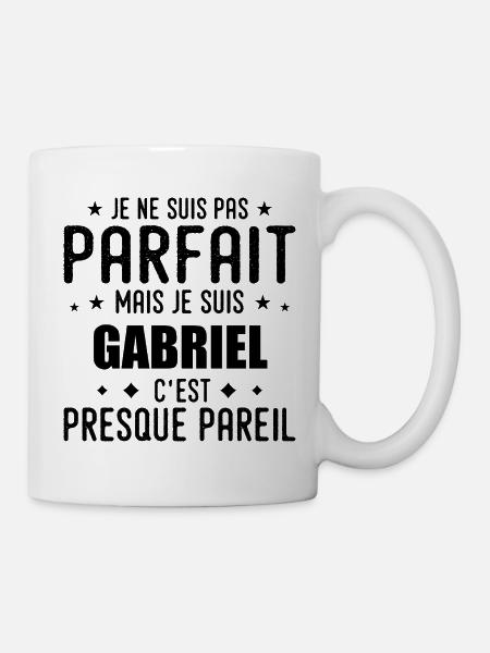 Gabriel: authentisch, unvollkommen, oberflächlich, perfekt - Tasse - Weiß