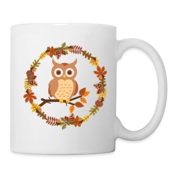 Autumnal Owl Wreath - Mug - white - Right