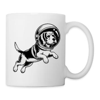 Beagle in Space - Cool Astonomy Logo - Tasse - Weiß - Rechts