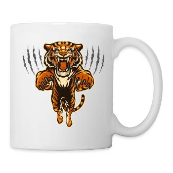 Wild tiger motif for strength and courage - Mug - white - Right