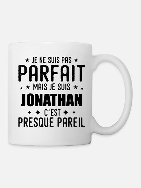 Jonathan: authentisch, unvollkommen, Top, Perfektion - Tasse - Weiß