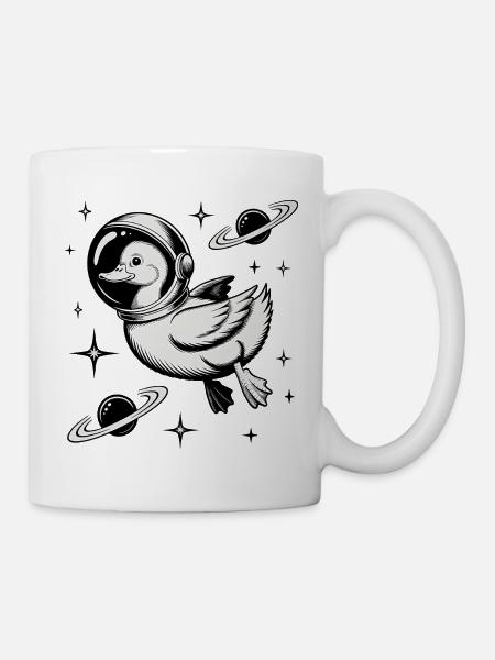 Goose in Space - Cool Astonomy Logo - Tasse - Weiß